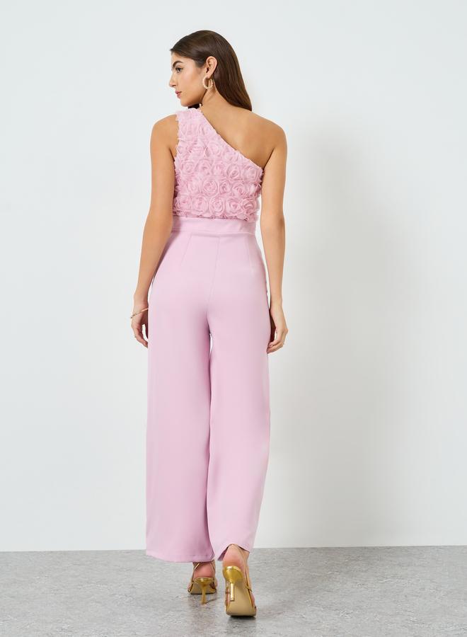 Styli Women Lilac One Shoulder Wide Leg Jumpsuit - Image 4